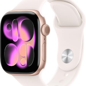 Apple Watch Series 11 GPS 42mm Smartwatch with Rose Gold Aluminium Case with Light Blush Sport Band S/M. Sleep Score