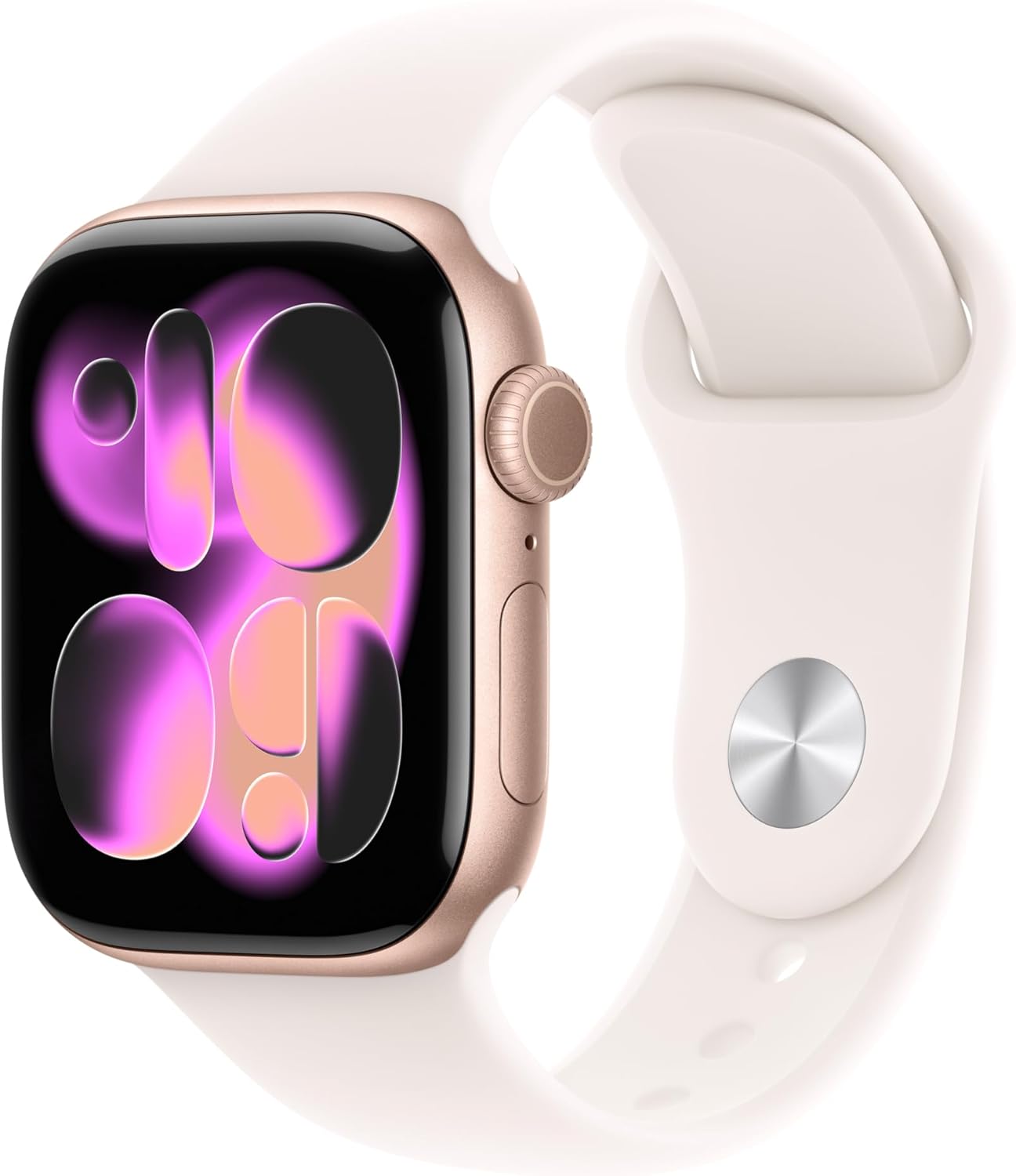 Apple Watch Series 11 GPS 42mm Smartwatch with Rose Gold Aluminium Case with Light Blush Sport Band S/M. Sleep Score